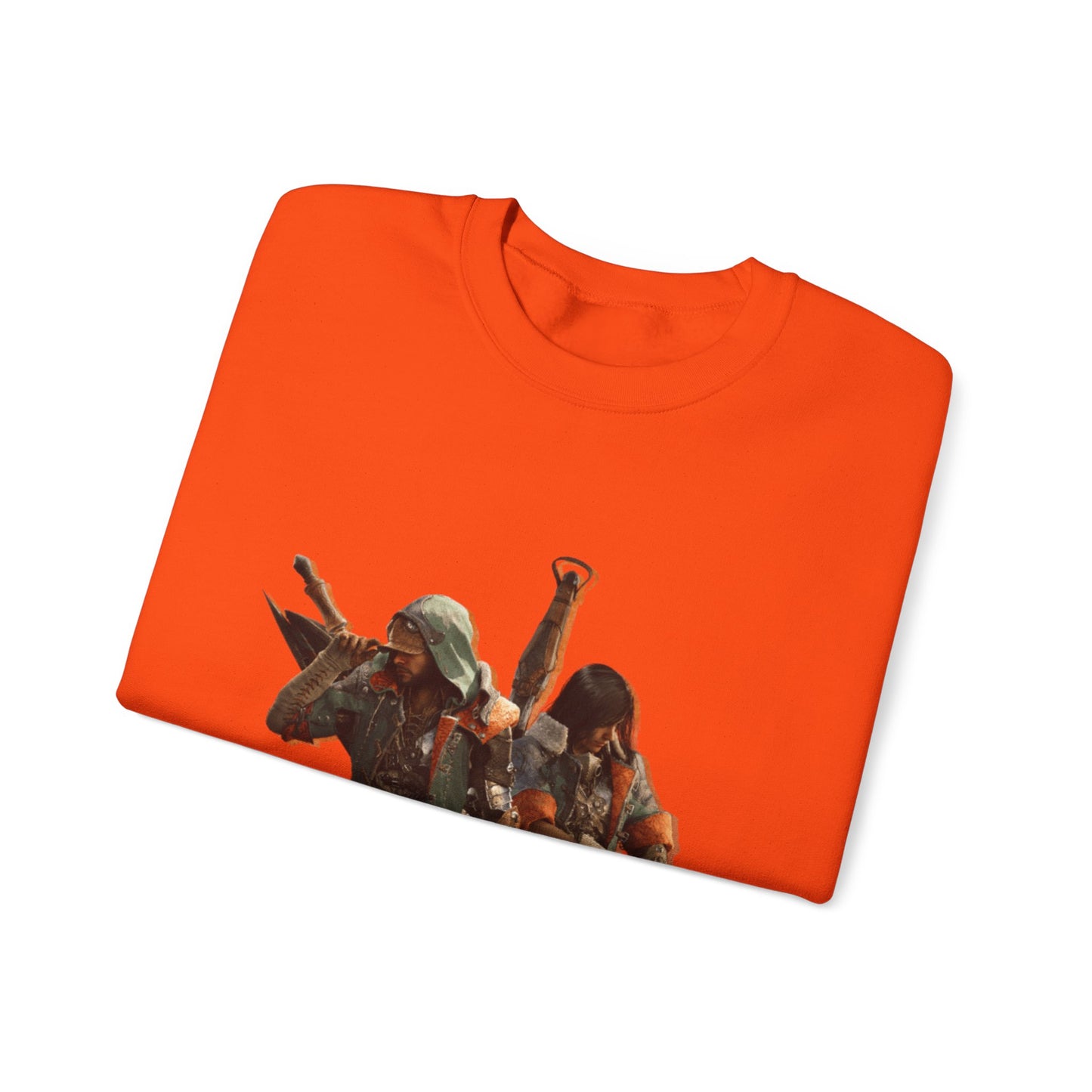 Orange Monster Hunter Wilds Sweatshirt – Rathalos & Hunter