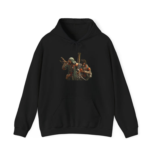 Black Monster Hunter Wilds Hoodie – Rathalos & Hunter