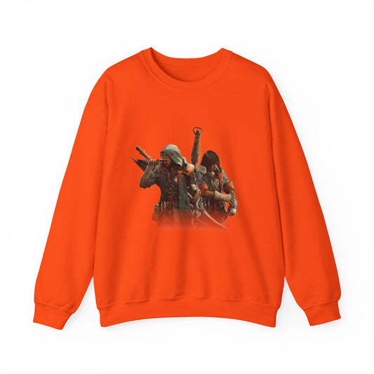 Orange Monster Hunter Wilds Sweatshirt – Rathalos & Hunter