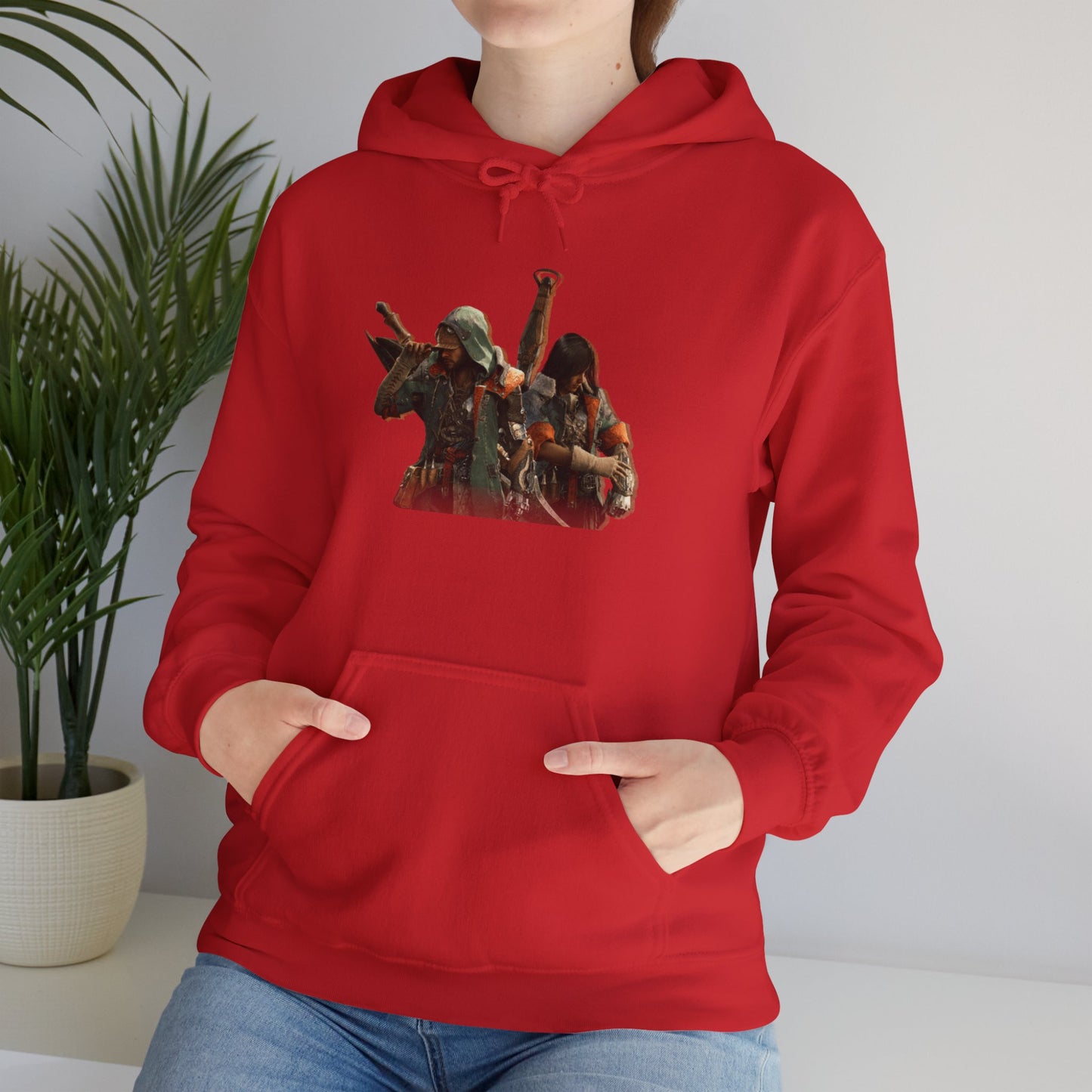 Red Monster Hunter Wilds Hoodie – Rathalos & Hunter