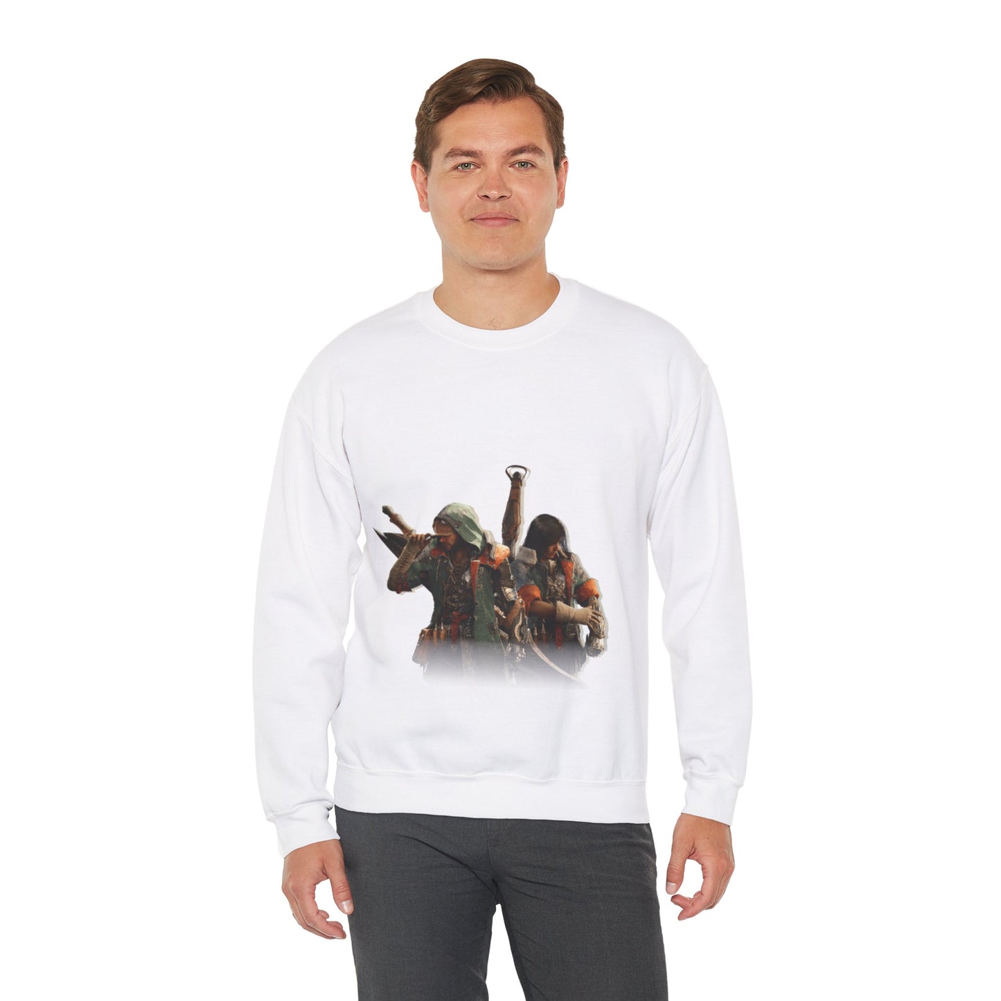 White Monster Hunter Wilds Sweatshirt – Rathalos & Hunter