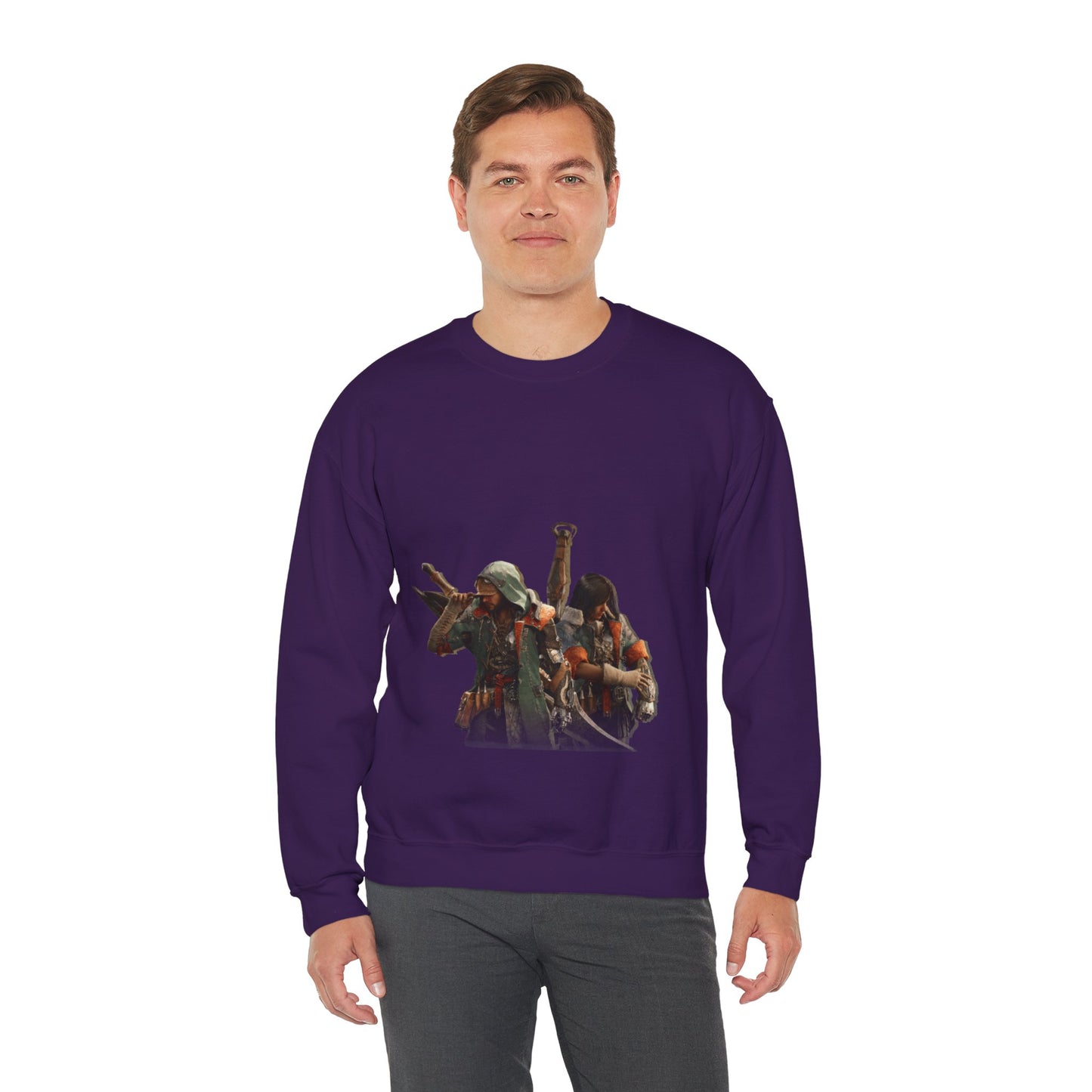 Purple Monster Hunter Wilds Sweatshirt – Rathalos & Hunter