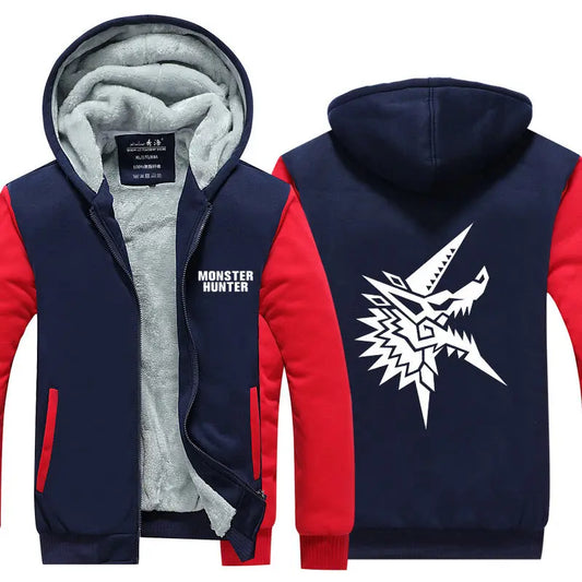 Monster Hunter Jacket – Navy Blue & Red