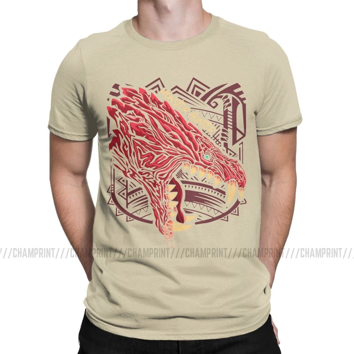 Monster Hunter World Odogaron T-Shirt – Beige