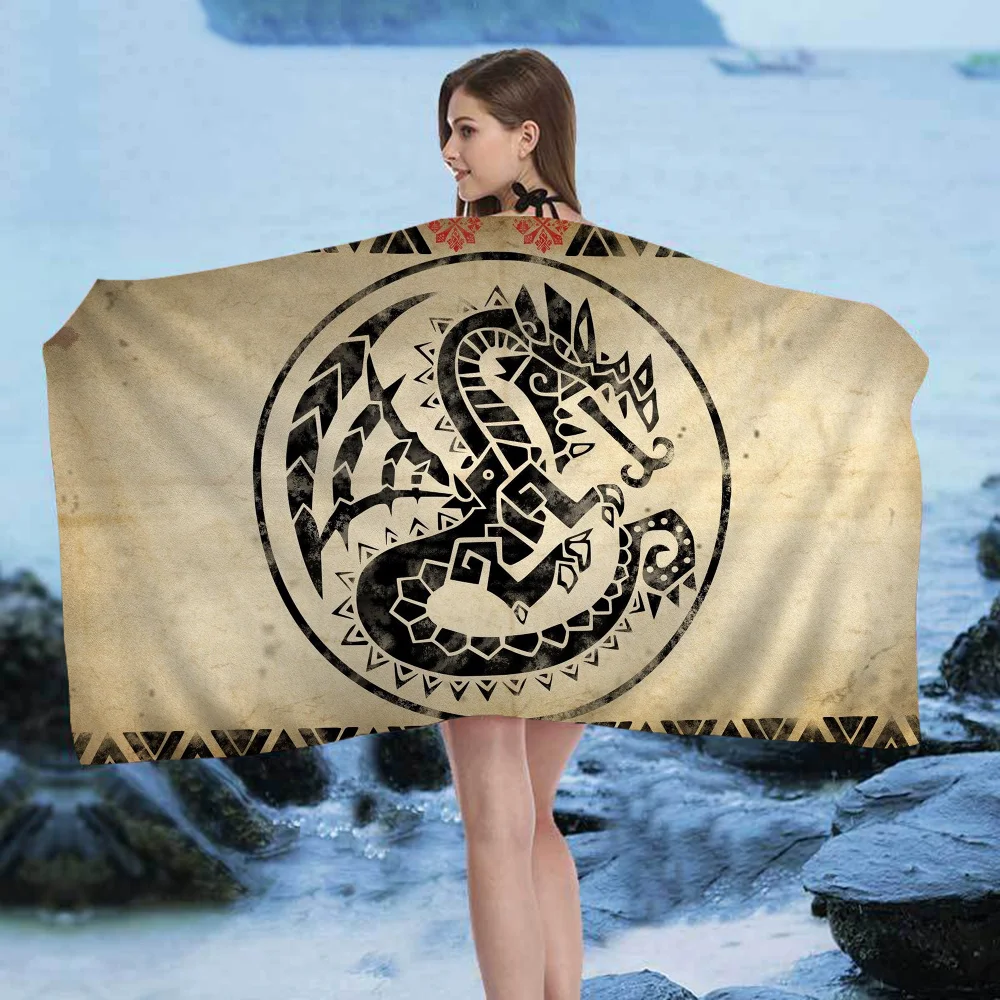 Monster Hunter Tribal Dragon Beach Towel