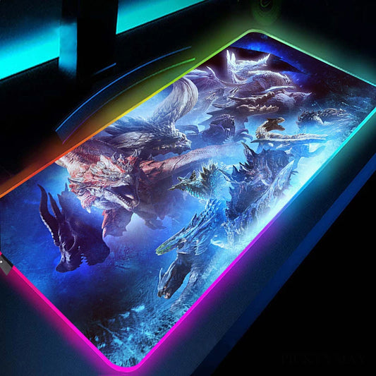 Monster Hunter: Iceborne RGB XXL Gaming Mouse Pad - Dragon Collection Design