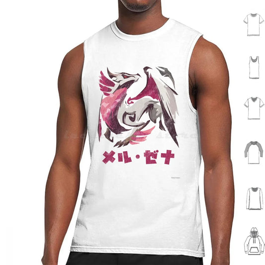 White Dragon Graphic Tank Top for Men