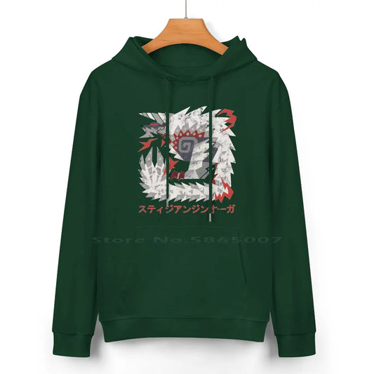 Stygian Zinogre Dark Green Hoodie – Monster Hunter-Inspired Apparel