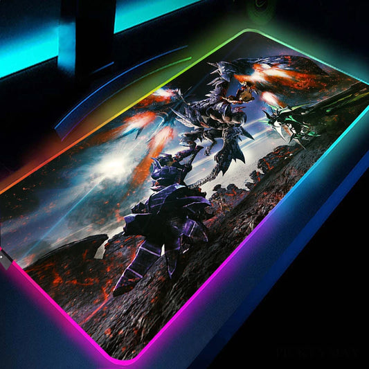 RGB XXL Gaming Mouse Pad - Monster Hunter Battle Royale