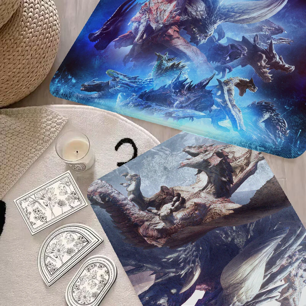 Monster Hunter Bathroom Mat Non-Slip Laundry Room Mat Laundry Decor Balcony Child Living Room Toilet Rug