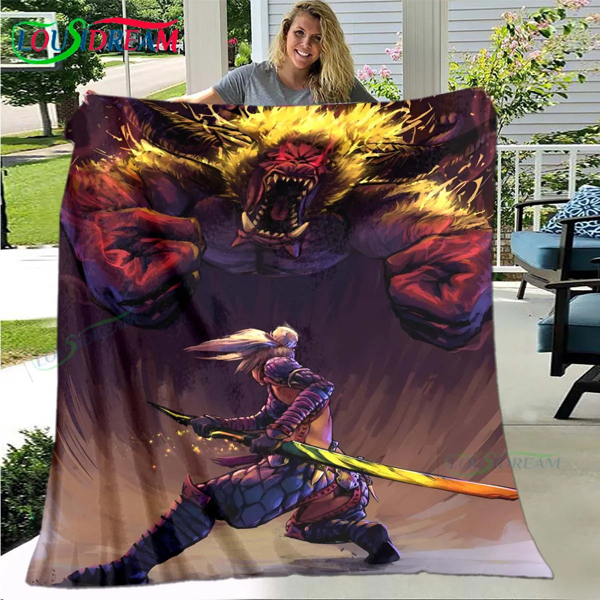 Monster Hunter Battle Scene Blanket