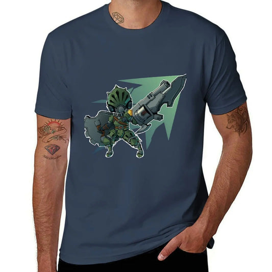 Monster Hunter World Chibi Gunlance T-Shirt – Navy Blue