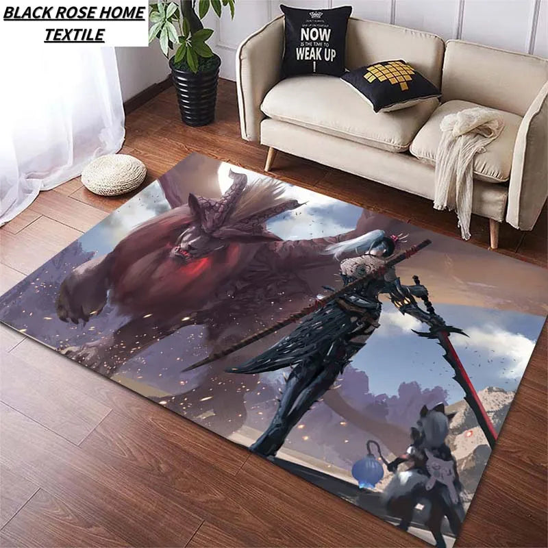 Epic Monster Hunter Floor Mat – Fierce Battle