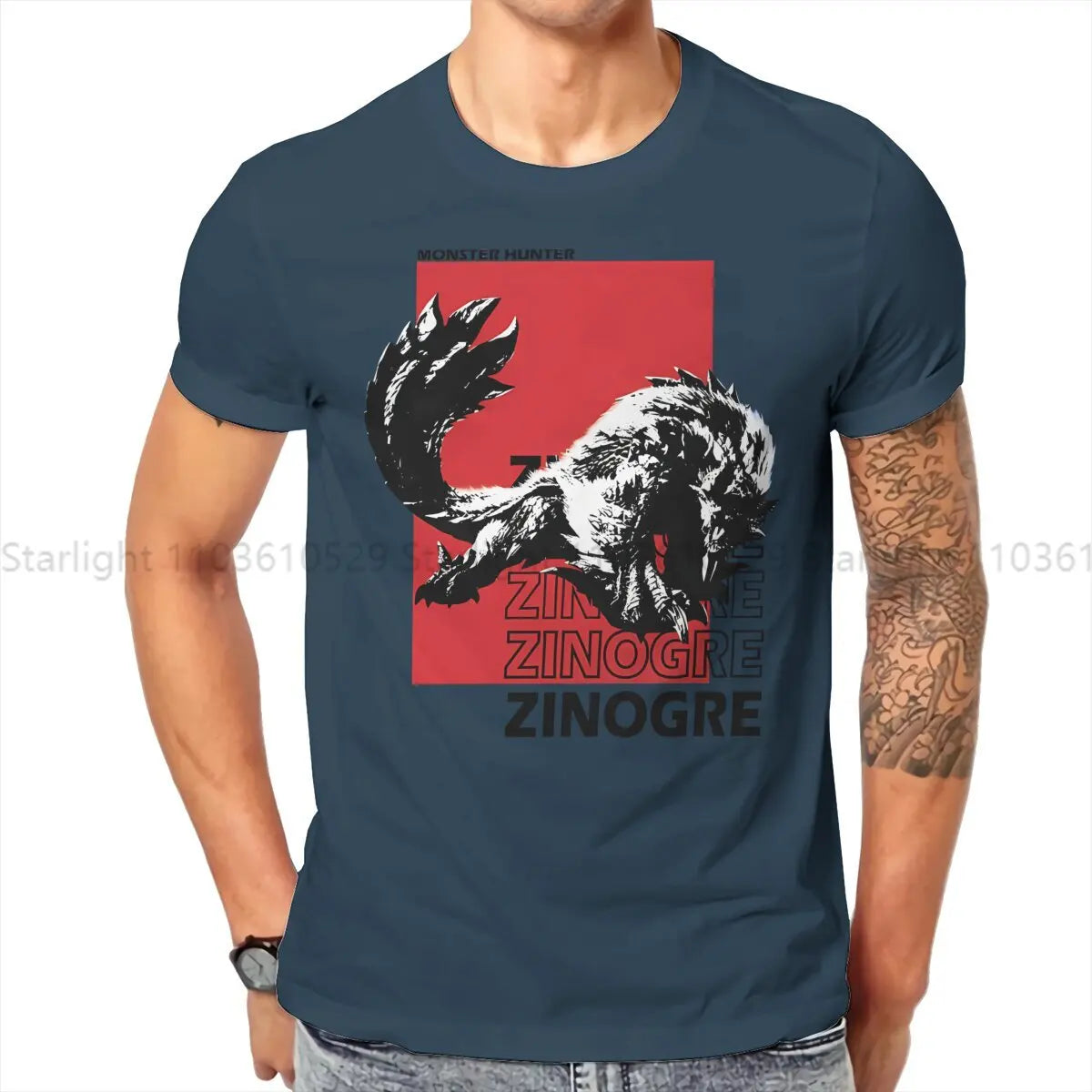 Zinogre Navy Blue T-Shirt – Monster Hunter World