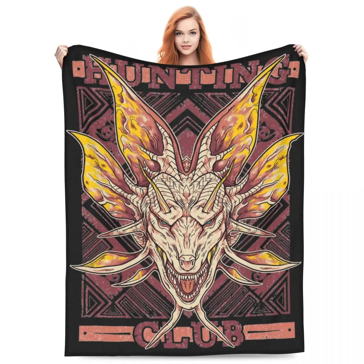 Monster Hunter Hunting Club Blanket - Black and Yellow