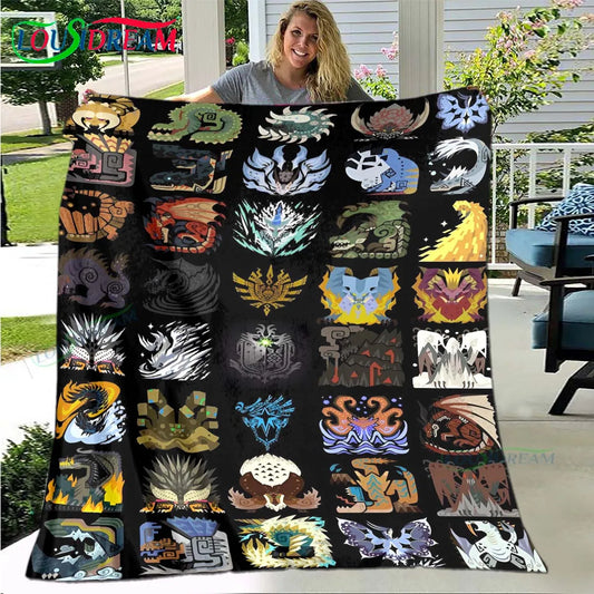 Monster Hunter Emblem Blanket - A Tribute to Iconic Monsters