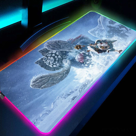 Monster Hunter: Iceborne RGB XXL Gaming Mouse Pad - Frosty Pursuit