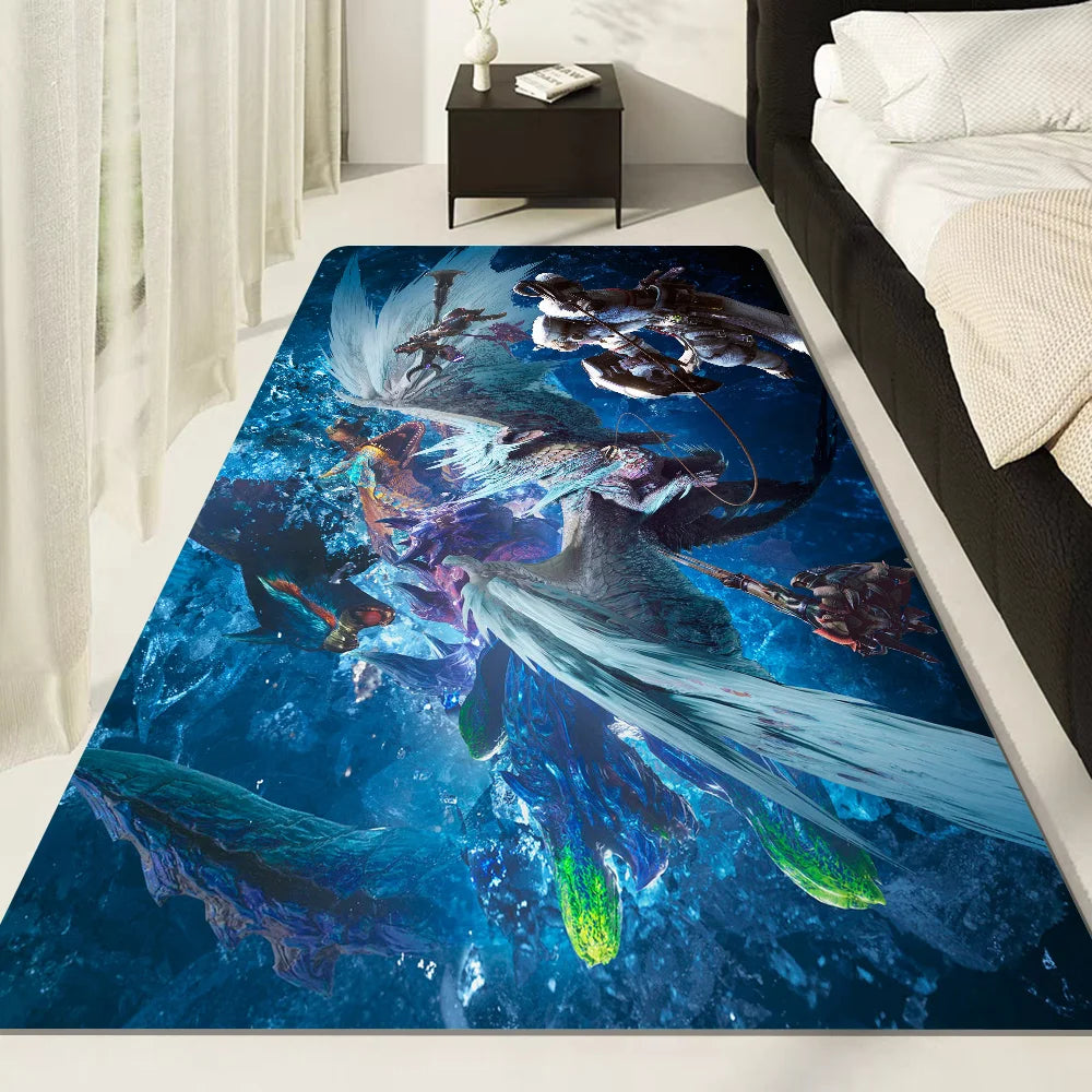 Monster Hunter Bathroom Mat Non-Slip Laundry Room Mat Laundry Decor Balcony Child Living Room Toilet Rug