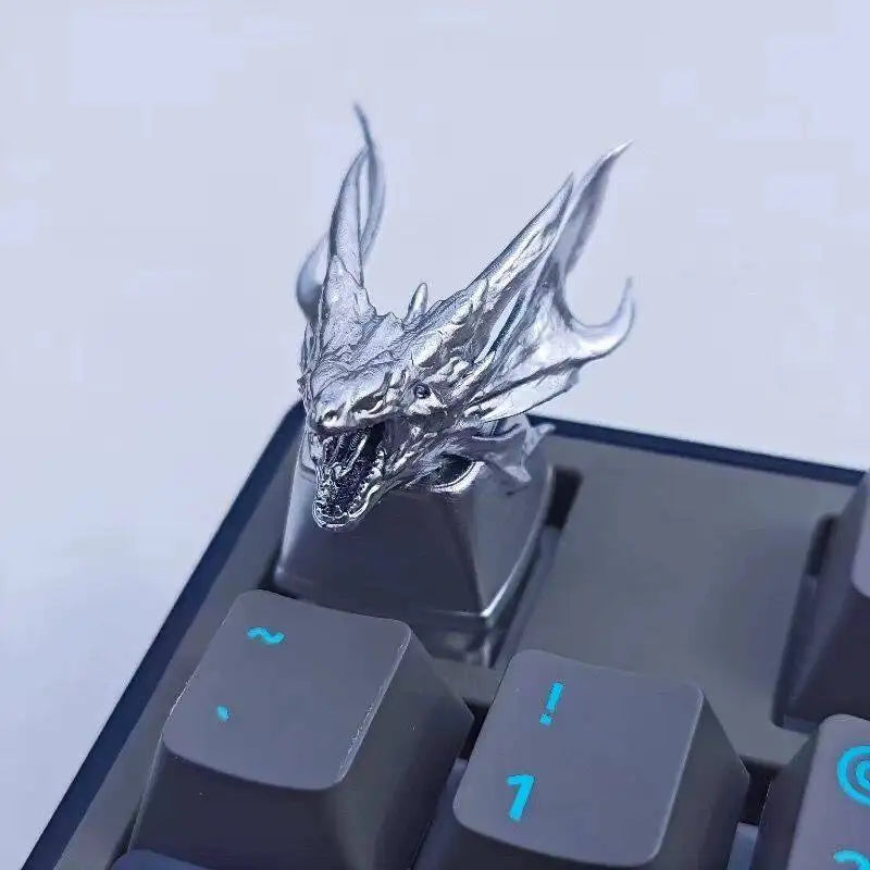 Monster Hunter Dragon Keycap – Silver