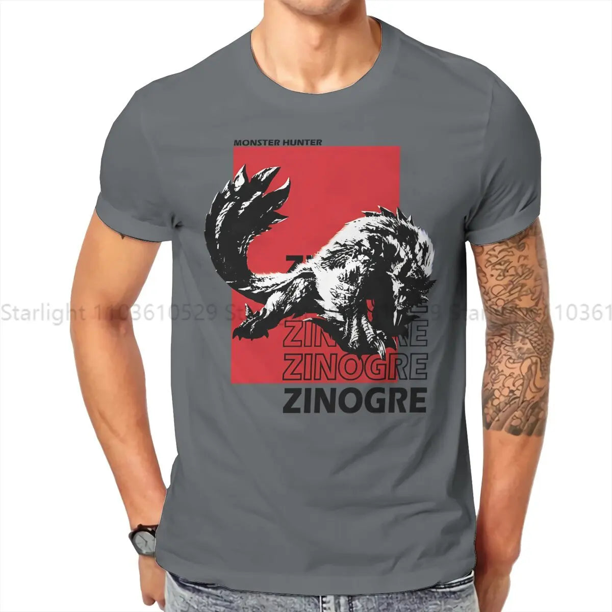 Zinogre Dark Grey T-Shirt – Monster Hunter World