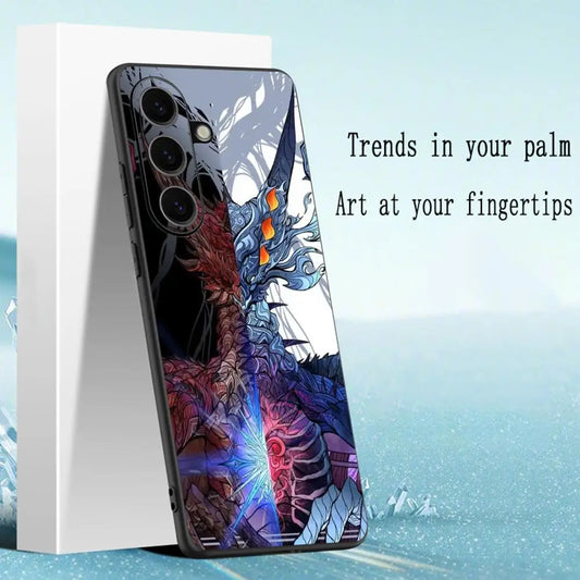 Samsung Phone Case - Monster Hunter Battle Design with Fierce Dragon