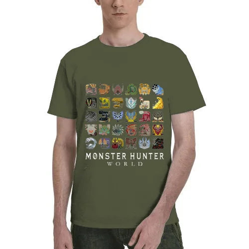 Monster Hunter World Army Green T-shirt