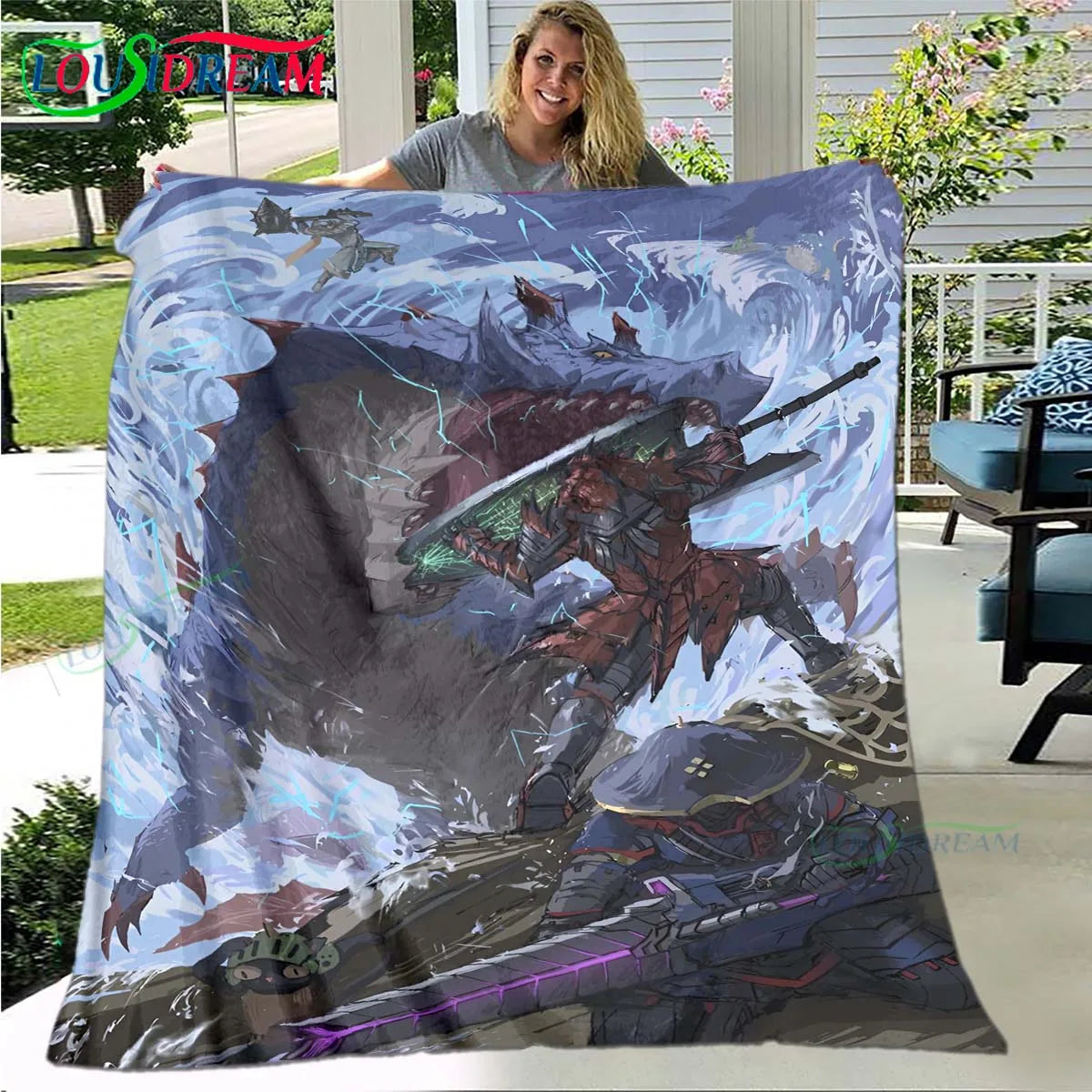 Monster Hunter: Storm of Thunder Blanket - Purple & Blue