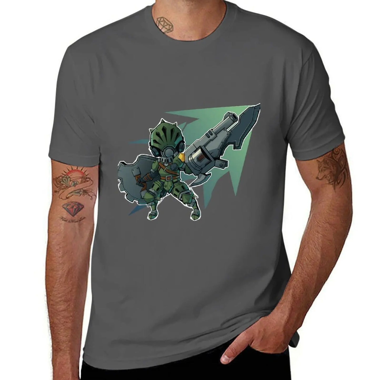 Monster Hunter World Chibi Gunlance T-Shirt – Dark Gray