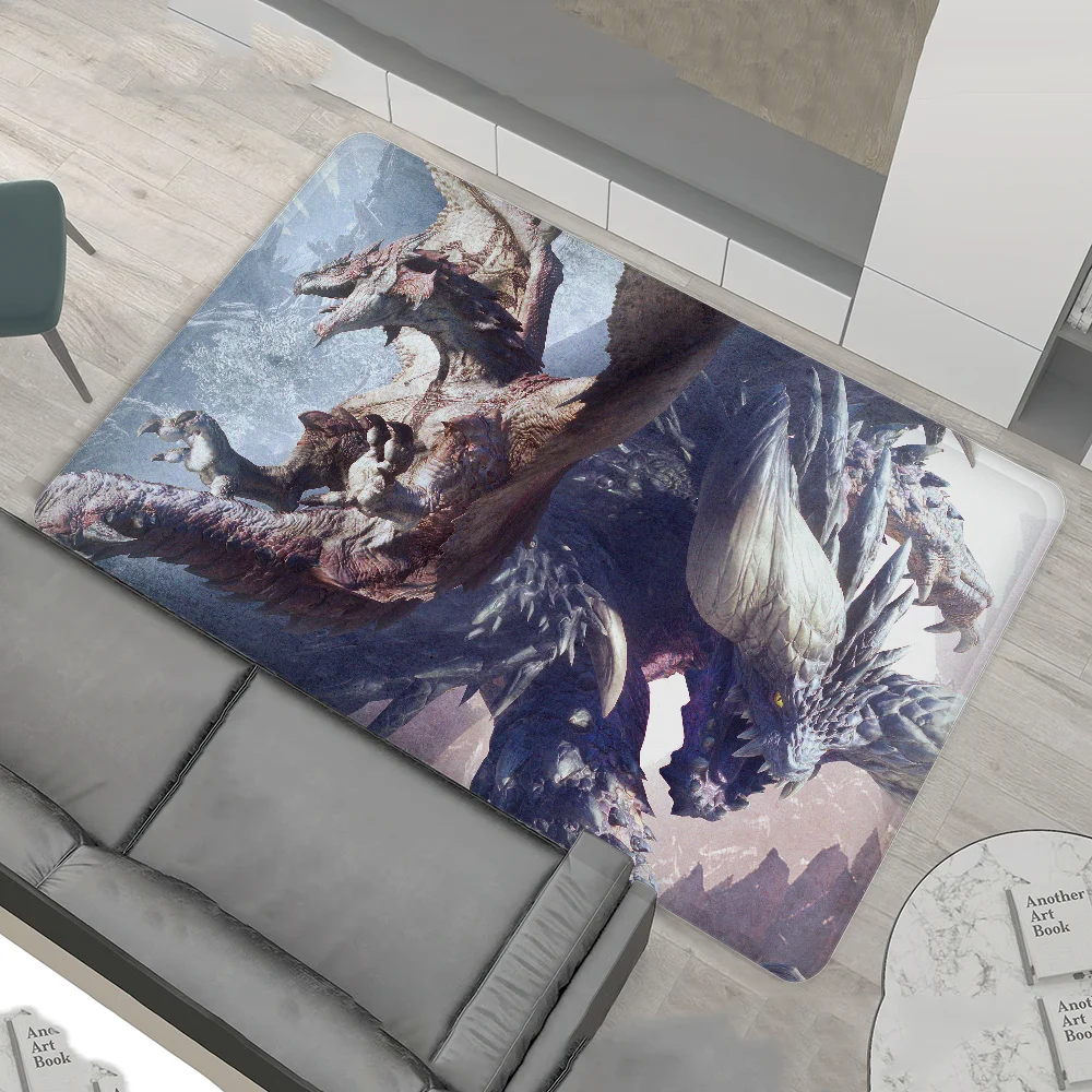 Monster Hunter Bathroom Mat Non-Slip Laundry Room Mat Laundry Decor Balcony Child Living Room Toilet Rug