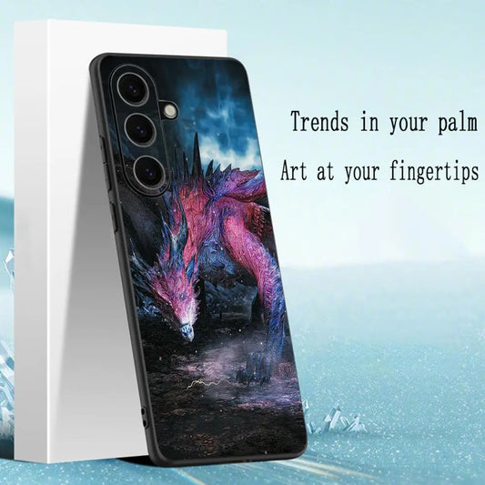 Samsung Phone Case - Monster Hunter Fierce Beast Design with Fiery Creature