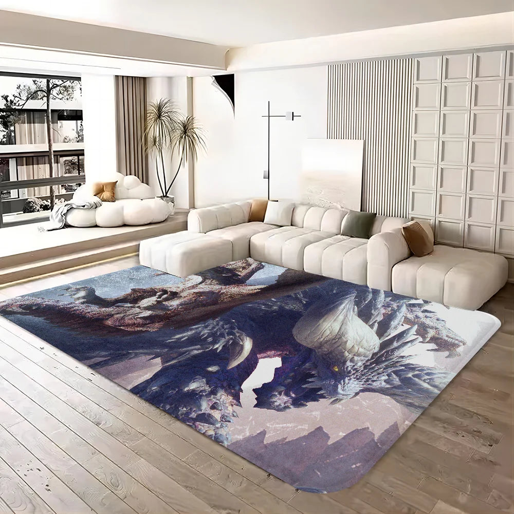 Monster Hunter Bathroom Mat Non-Slip Laundry Room Mat Laundry Decor Balcony Child Living Room Toilet Rug