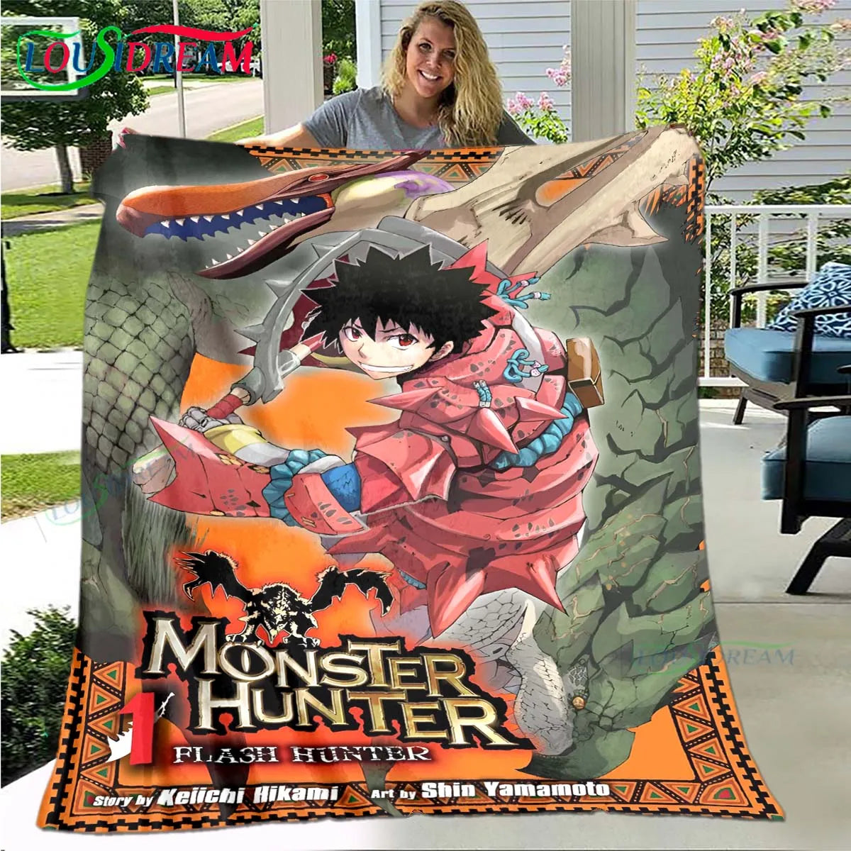 Monster Hunter Flash Hunter Blanket - Orange & Red