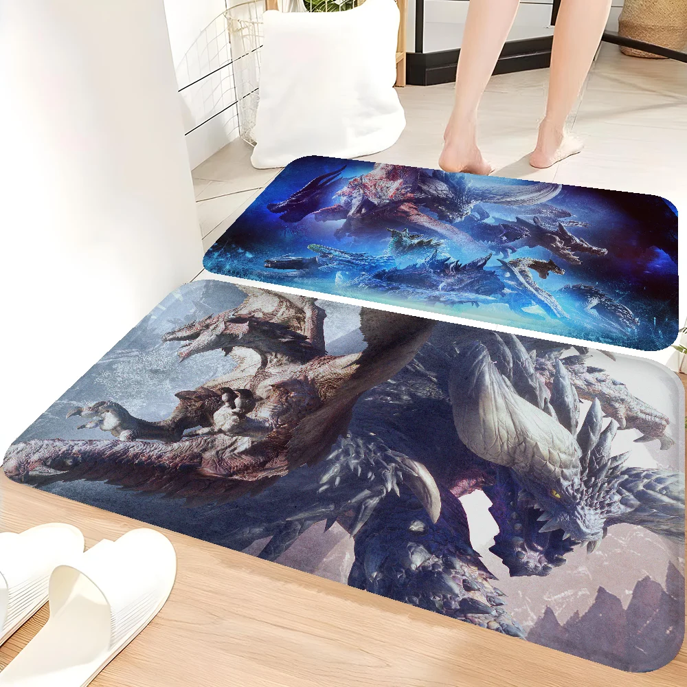 Monster Hunter Bathroom Mat Non-Slip Laundry Room Mat Laundry Decor Balcony Child Living Room Toilet Rug