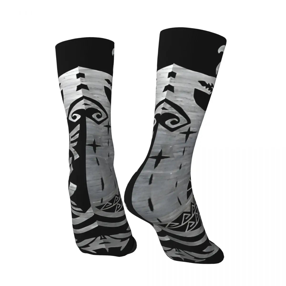 Tribal Wyvern Socks – Black & Silver Monster Hunter