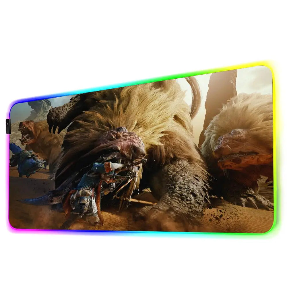 Monster Hunter: Wilds LED Mouse Pad - Tribal Dragon Emblem