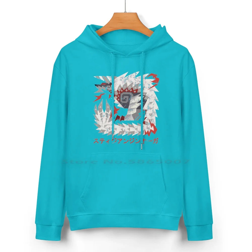 Stygian Zinogre Sky Blue Hoodie – Monster Hunter-Inspired Apparel