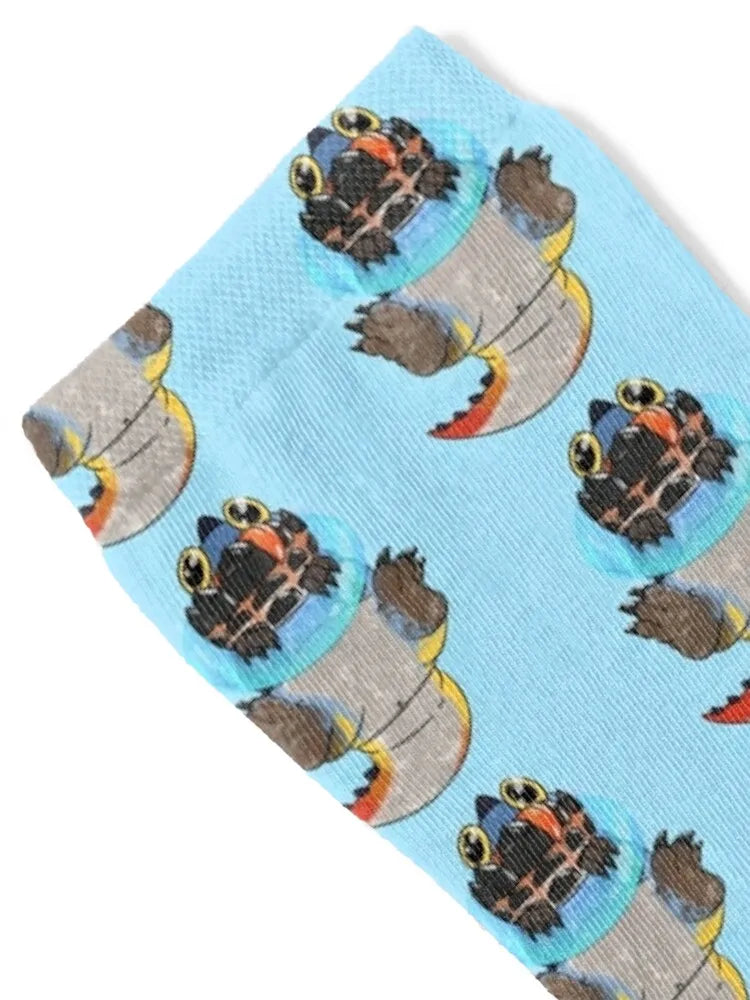 Monster Hunter World Dodogama Light Blue Socks