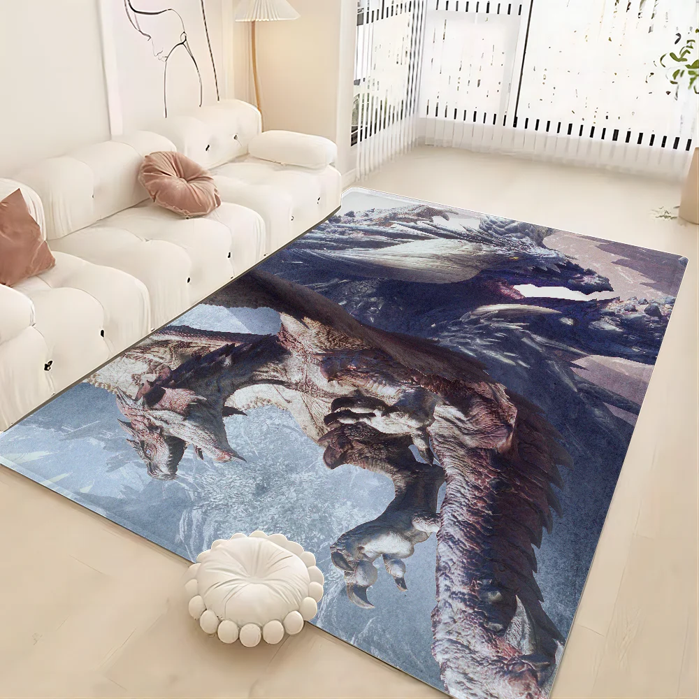 Monster Hunter Bathroom Mat Non-Slip Laundry Room Mat Laundry Decor Balcony Child Living Room Toilet Rug