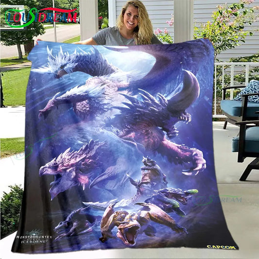 Monster Hunter: Iceborne Legends Blanket - Blue & Purple