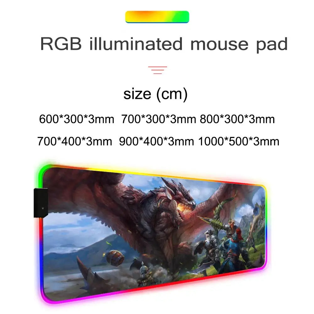 Monster Hunter: Wilds LED Mouse Pad - Tribal Dragon Emblem