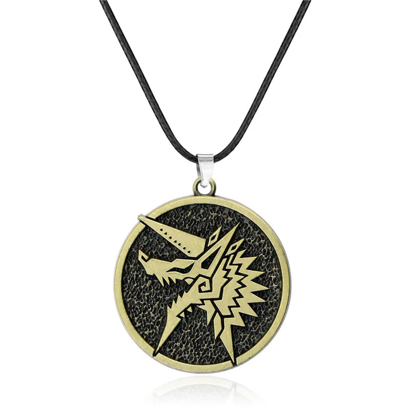 Monster Hunter: Anjanath Necklace - Emblem (Gold & Black)