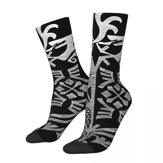 Tribal Wyvern Socks – Black & Silver Monster Hunter