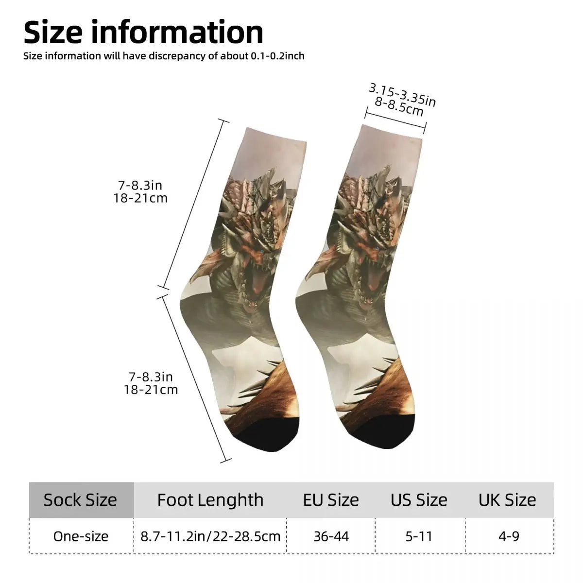 Rathalos Hunter Socks – Brown & Black Monster Hunter