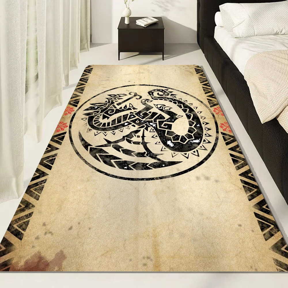 Monster Hunter Bathroom Mat Non-Slip Laundry Room Mat Laundry Decor Balcony Child Living Room Toilet Rug