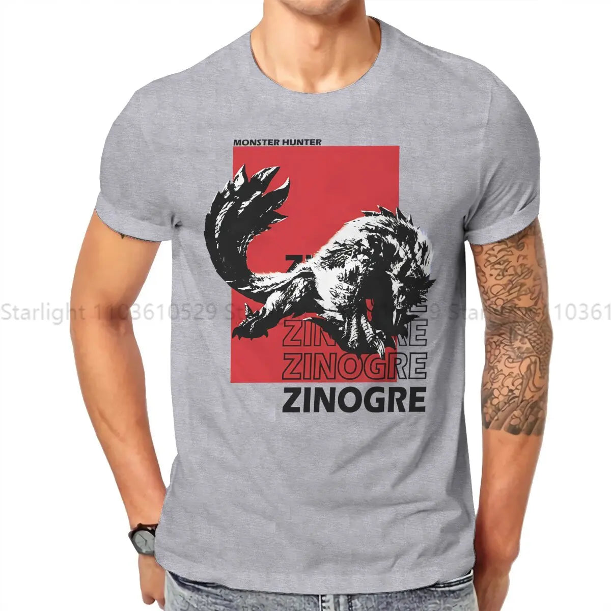 Zinogre Gray T-Shirt – Monster Hunter World